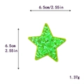 Green sequin star patch for DIY clothing decoration with size and weight measurements - Fruit Green Star #12