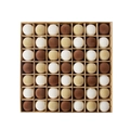 Set of 49 white, beige, and dark brown Christmas balls in a kraft gift box - Cream+Khaki+Brown