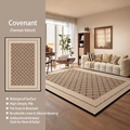Bruin geometrisch tapijt met waterbestendig fluwelen oppervlak en linnen siliconen rug - 200x300cm / Belofte