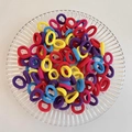 Colorful seamless elastic hair ties set in a clear glass bowl for versatile hairstyling - Multicolor 100Pcs OPP Bag