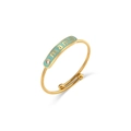 Verstellbarer 18K vergoldeter mama Ring mit blauem Emaille-Inlay und kleinem Diamanten - Einstellbar Offen / Gold-Grün