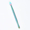 Rainbow-coated stainless steel dual-ended cuticle pusher tool with a metallic finish - Single Rainbow Pusher (Style K)