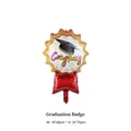 Ballon en aluminium de médaille de graduation or et rouge pour décor de fête - Grand Ballon Médaille de Remise de Diplôme