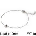 Minimalistisches Edelstahl-Armband mit Pfotenabdruck, 185 mm Länge und Karabinerverschluss - Stahlfarbenes Pfotenabdruck Armband