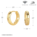 Tabla de tallas detallada para pendientes de estrella en plata S925 bañada en oro 18K - Plata 925 / Dorado