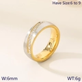 Two-tone 6mm stainless steel band with silver brushed finish and gold inner plating - Two-tone Men's Style