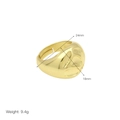 Detailed view of an 18K gold plated ring showing dimensions 24mm by 18mm and weight 9.4g - Adjustable Open / 3D Lustrous Style (DR240542-I)