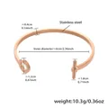 Minimalist rose gold stainless steel bracelet with ring and pin closure design - Rose Gold (Z234)