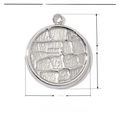 Productgegevens van de 14mm getextureerde roestvrijstalen ronde hanger met patroon - Zilveren getextureerde cirkelhanger