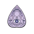 Purple planchette enamel pin featuring mystical moon, sun, and eye occult symbols - Planchette All Seeing Eye Style (XZ9217)