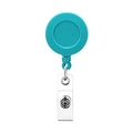 Turquoise uittrekbare badgehouder van ABS met metalen clip en drukknop voor ID-kaarten - Blauw