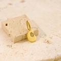 Polished gold initial C pendant necklace made of high-quality stainless steel - Letter-C / Gold