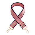 Adjustable woven replacement strap for bags with gold thread and metal lobster clasps - Rose Pink