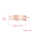 Curved rose gold rectangular stainless steel connector for DIY jewelry with dimensions - Rectangle Curved Bar (MP588) / 30x8mm / Steel