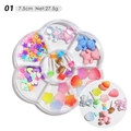 DIY nail art set met harsberen, sterren en hartjes in een bloemvormige opbergdoos - Macaron Ster Beer Mix (01)
