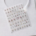 5D stereoscopic floral nail sticker MN-191 featuring delicate roses and vintage patterns - Flat Floral Style (MN-191)