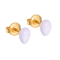 Puces d'oreilles minimalistes en acier inoxydable doré avec goutte violet lavande - E930-Lavande Goutte