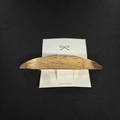 Elegant gold brushed metal hair clip with a curved geometric design on a display card - 1003-7 Gold Arc Brushed