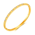 Elegante bracciale in acciaio inossidabile placcato oro 18K con sette zirconi incastonati - Oro