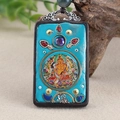 Ebony Yellow Zambala No.3 Thangka Single Pendant