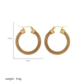 Close-up of golden mesh woven stainless steel earrings with 3.1cm size measurement - Metal Woven Circle Style