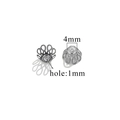 Silver 4mm stainless steel petal bead caps with 1mm hole for DIY jewelry making - Style MS