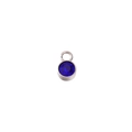 Ciondolo con pietra portafortuna blu scuro in argento con taglio sfaccettato per DIY - Color Acciaio / Blu scuro