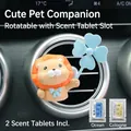 Orange cartoon lion car air vent clip diffuser with blue clover fan ornament - Lion (Includes 2 Fragrance Pads)
