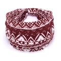 Bohemian wide elastic headband featuring red and white geometric diamond prints - 39-Burgundy Geometry