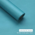 Waterproof glazed blue floral wrapping paper roll for gift packaging, 58cm x 7m size - Roll (58cm*7m) / Cyan