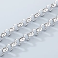 Polished silver 304 stainless steel round pearl bead chain for DIY jewelry making - 10mm Polished Steel Color