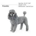 Realistic grey Poodle dog figurine toy, static solid animal model, 12x4.5x12cm size - Poodle (PL127-1267)