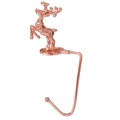 Reindeer metal Christmas stocking hook in rose gold finish with non-slip base - Reindeer / Rose Gold