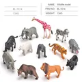Set of 12 realistic wild animal figurines including elephant giraffe and lion models - 12Pcs Wildlife Animals Set