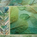 6-inch green floral scrapbook paper pad with 12 patterns on 160gsm heavyweight cardstock - R2577 24 Images