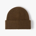 Gorro de punto grueso en marrón caramelo con textura de canalé y diseño de dobladillo - Talla única / Caramelo