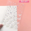 3D aurora butterfly and round rhinestones face stickers set for fairy makeup styles - Iridescent Butterfly Rhinestones (BJA-601)