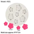 Siliconen mal voor madeliefjes en bloemen, decoraties voor fondant taarten - Stijl 3 (A501) / Grijs