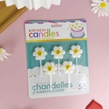 Five-piece white daisy flower candles with yellow smiley faces for cake decoration - White Smiley Flower