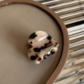 Handmade acetate tortoiseshell heart hair claw clip with gold France logo engraving - Light Tortoiseshell Heart