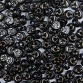 Gepolijste zwarte acryl kralen met gouden smiley patronen voor DIY sieraden maken - 50 Stuks/Verpakking / Zwart Goud Lachen