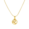Collana a catena serpente dorata con pendente traforato segno Leone e finitura lucida - Leone