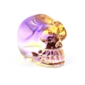 Crystal skull ornament with transparent purple and yellow gradient finish for decor - Large 2-Inch No.2 (Purple Yellow Gradient)