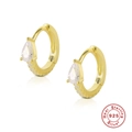 Elegante 18K vergoldete Creolen aus 925er Sterlingsilber mit tropfenförmigen Kristallen - Gold-Weißer Zirkon