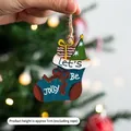 Blue wooden sock ornament with 'Let's Be Jolly' text for Christmas tree decoration - Blue Christmas Socks