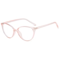 Transparent pink cat eye glasses frame with stylish full rim butterfly design - Transparent Pink Anti-Blue Light C11