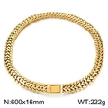 Collana da uomo pesante in acciaio inossidabile dorato da 16mm con trama intrecciata - Collana / Oro (KN237982-KJX)