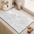 Macro detail of rectangle gray marble pattern kitchen mat with non-slip texture surface - 20*30cm / Marble 8