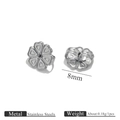 Cierres de pendientes de flor de 8mm de acero inoxidable para joyería artesanal - Anillo Corazón Pequeño 8mm / Color Acero