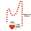 3m Red heart garland with 28 pieces for wedding and party decoration set - 7cm Heart/Approx 3m/28pcs / Red